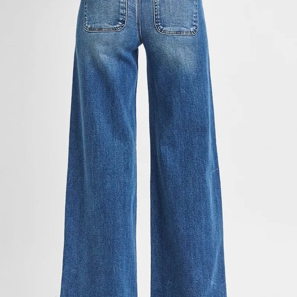 ✨NWT RISEN Full Size High Rise Ankle Wide Seam Detailed Jeans Plus Size - Picture 2 of 6